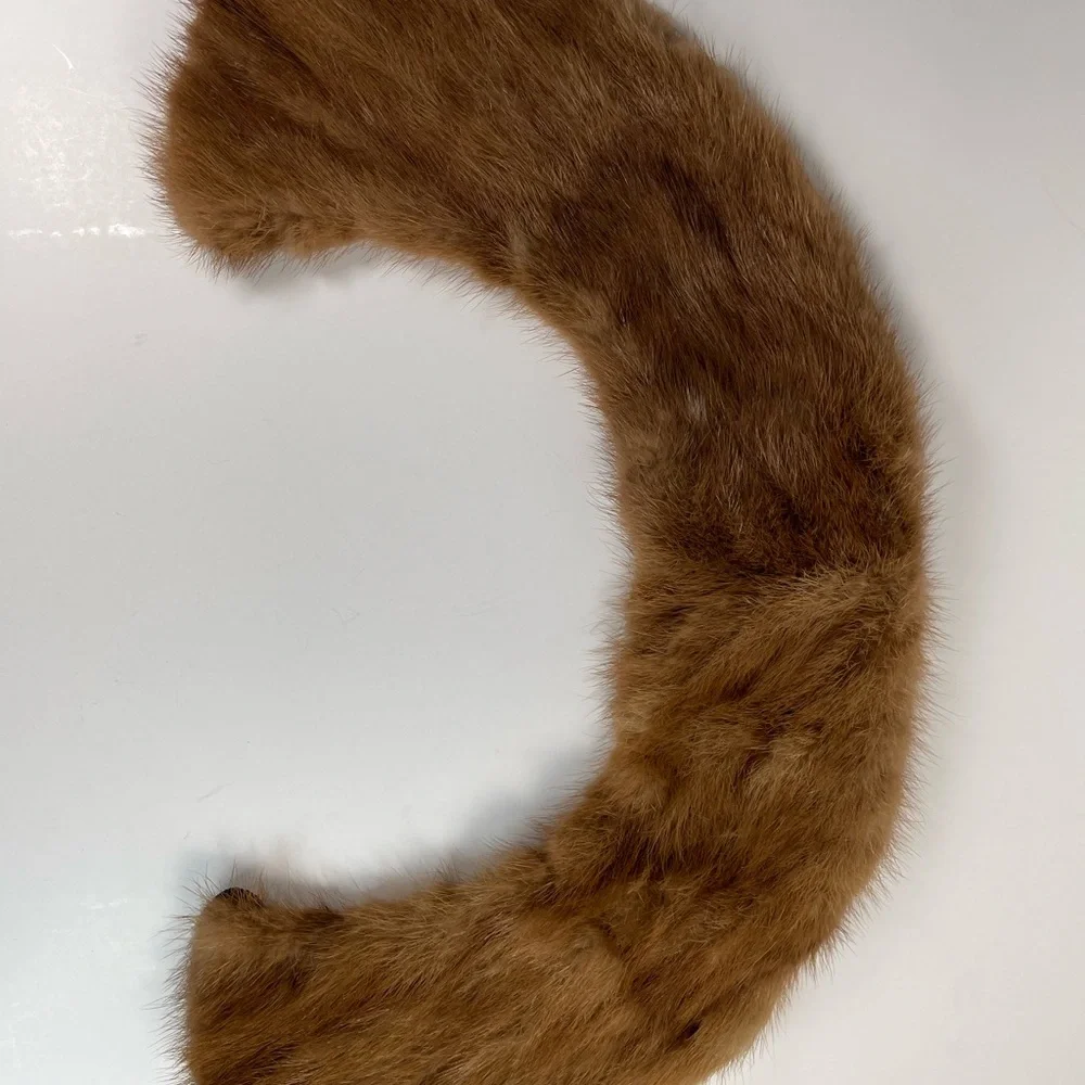 Vtg Natural Fur Attachable Collard‎ Light Brown